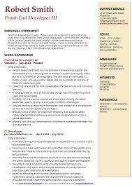 If you are a fresher, you can mention the projects that you've. Front End Developer Resume Samples Qwikresume