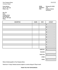 12 Free Service Invoice Templates Word Excel