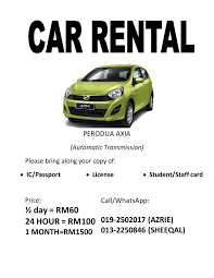 Jika mahu, boleh sewa kereta dengan pemandu untuk memudahkan perjalanan. Kereta Sewa Um Murah Home Facebook