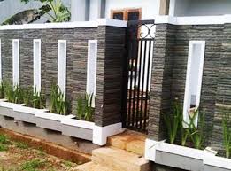 Model Pagar Tembok Minimalis Batu Alam Minimalis Rumah Minimalis Desain Eksterior