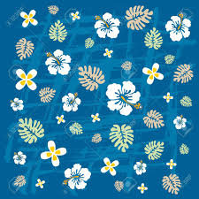 Mahalo for your continued support of our farmers and craftsmen. Hawaiian Tropical Flowers Texture In Blue Tones Royalty Free Cliparts Vectors And Stock Illustration Image 43699067