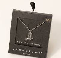 Secret Box Western Cowboy Boot Pendant Necklace - WG