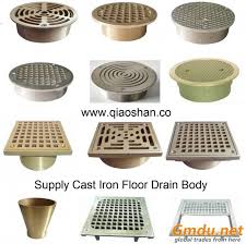 square and round cast iron floor drain