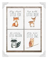 Woodland Animal Prints Set Of 4 Baby Boy Nursery Woodland Creatures Woodland Nursery Decor Woodland Fox Print Deer Print Owl Print Baby Boy Nursery Woodland Baby Boy Room Themes Woodland Nursery Boy