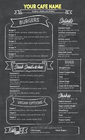 Chalkboard Doodle Style Cafe Or Restaurant Menu Template Flat Etsy Restaurant Menu Template Menu Restaurant Cafe Menu Design