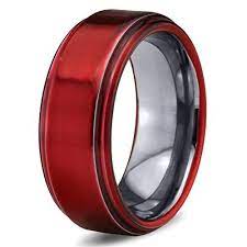 Red Titanium Wedding Band Ring 8mm Chroma Colored Wedding Band For Men Women All Engagement Rings For Men Mens Diamond Wedding Bands Black Titanium Ring