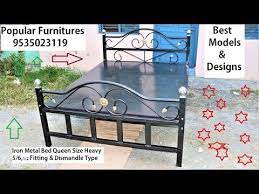 Custom Design Heavy Iron Bed Queen Size Design Frame Models In Popular Furnitures Youtube Iron Bed Steel Bed Frame Frame Design