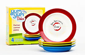 Portion control dishes including portion control plates and portion control bowls take all the guesswork out of proper serving sizes. Yum Yum Dishes 9plates Are The Ideal Sized Portion Control Dinner Plates To Serve Proper