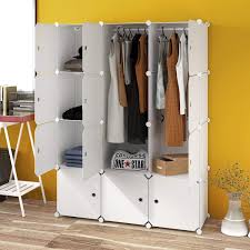 The wardrobe's transitional style mixes well with both rustic and modern decors. Elpitha Wardrobe Portable Clothes Closet Organizer Bedroom Armoire Dresser Cube Storage 6 Cubes 2 Hanging Section Buy Online In Bahamas At Bahamas Desertcart Com Productid 82595003