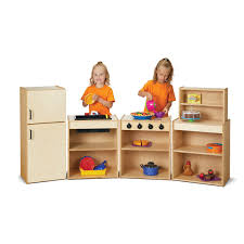 This dining set includes a table, four side chairs and bench. All Young Time Play Kitchen Sets Options Preschool Daycare Furniture Worthington Direct