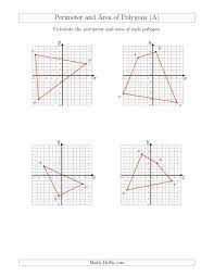 Perimeter And Area Of Polygons On Coordinate Planes A Geometry Worksheet Geometry Worksheets Coordinate Plane Coordinate Geometry