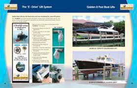 Accessories include mounting brackets, cable keepers, stairs/ steps, stringer brackets, stern platforms, walkways. Golden Boatlifts Catalog Golden Manufacturing Pdf Catalogs Documentation Boating Brochures