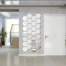 Moderne Creative 3d Miroir Hexagonal Geometrique Acrylique Mur Chambre Salon Autocollants Decoratio Art Mural Miroir Decoration Murale Miroir Autocollant Mural