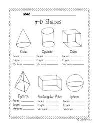 3 D Shapes Facts Worksheet Teaching Math Shapes Worksheet Kindergarten Geometry Worksheets
