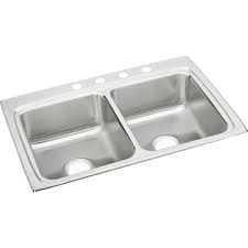Your sink is at the center of the action. Elkay Lustertone Classic Drop In 33 Stainless Steel 4 Hole Double Bowl Kitchen Sink At Menards