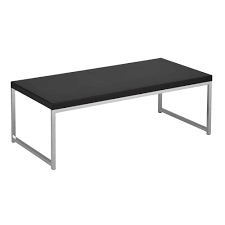Acrylic stone coffee table restaurant furniture hotel dining table. Osp Home Furnishings Wall Street 44 In Black Chrome Large Rectangle Acrylic Coffee Table Wst12 Bk The Home Depot
