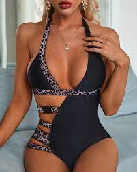 Spaghetti Strap Print Halter O Ring One Piece Swimsuit Online Discover Hottest Trend Fashion At Ivrose Com Swimsuits Outfits One Piece Swimwear Swimsuits