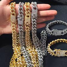 Everlasting gold 14k gold rope chain necklace reg. 2021 Mens Iced Out Chain Hip Hop Jewelry Necklace Bracelets Rose Gold Silver Miami Cuban Link Chains Necklaces From Hiphop2018 10 04 Dhgate Com