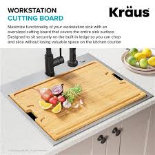 The standard height for kitchen counters is 36 inches, although. Kraus Workstation Bamboo Kitchen Cutting Board 17 In Brown Kcb Ws02bb Rona