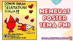 Pmi atau palang merah indonesia juga sangat identik dengan donor darah. Cara Menggambar Membuat Poster Tema Hari Pmi Palang Merah Indonesia Yang Mudah Ditiru Ep 245 Youtube
