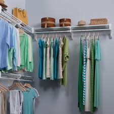It seamlessly slides to provide convenient access to your clothes, too. Ez Shelf 18 Ft Steel Closet Organizer Kit With 3 Expandable Shelf And Rod Units In White With 2 End Brackets Ezs K Scrw72 3 2 The Home Depot