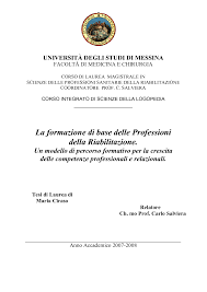 Universita Degli Studi Di Messina Facolta Di Medicina E Chirurgia Corso Di Laurea Magistrale In Scienze Delle Professioni Sanitarie Della Riabilitazione Coordinatore Prof Tesionline