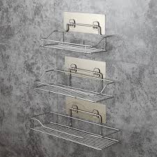 Open shelves offer plenty of storage opportunity, while also allowing you to decorate your kitchen. 2021 Stainless Steel Bathroom Storage Shelf Punch Free Kitchen Bathroom Toilet Wall Hanging Storage Rack From Mart07 13 07 Dhgate Com