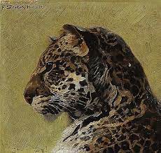 ferdinand schebek 1875 1949 portrait of a leopard oil on panel 33 x 35 cm portrait beauty ferdinand