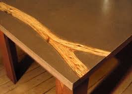 Polished Concrete With Wood Inlay Concrete Table Top Concrete Wood Concrete Table