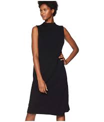 Image Result For Eileen Fisher Mock Neck Knee Length Dress Black Ponte Black Dress Dresses Knee Length Dress