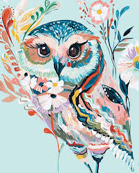 Who needs paint by numbers kits for adults? Amazon Com Domyart Acrylic Paint By Number Kit On Canvas For Adults Beginner Rainbow Owl 16x20 Inch