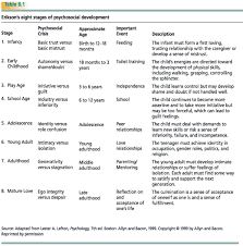 Eric Erickson Stages Of Development Of Tables Table 8