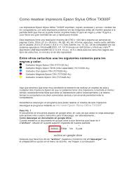The following driver(s) are known to drive this printer: Como Resetear Impresora Epson Stylus Office Tx300f Impresora Computacion Windows Xp