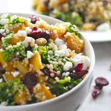 Butternut Squash Quinoa With Kale Cranberries Walnuts And Goat Cheese Stuck On Sweet Recipe Healthy Fall Salads Recipes Butternut Squash Quinoa Salad