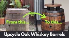 How to turn an old whiskey barrel into a modern drinks table ...