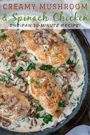 Creamy Mushroom And Spinach Chicken Recipe In 2020 Spinach Stuffed Chicken Mushroom Recipes Healthy Spinach Stuffed Mushrooms