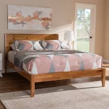 No box spring needed the lull platform bed frame is the perfect complement to any style mattress — no box spring needed. Baxton Studio Marana Modern Rustic Natural Oak Pine Finished Wood King Size Platform Bed Sw8093 Natural King