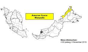 Pada hari ini, besok, seminggu. Amaran Cuaca Peringkat Waspada Di Sabah Labuan