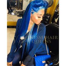 Black And Blue Lace Front Wig Blue Lace Frontal Wig Finessehair4queens On Ig Blue Hair Hair Hair Game
