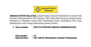 Jawatan Kosong Di Amanah Ikhtiar Malaysia Aim Baru Dibuka Jobcari Com Jawatan Kosong Terkini