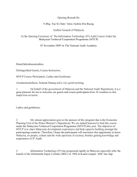 3.2 the role of national audit department of malaysia (nad). Opening Remark By Y Bhg Tan Sri Dato Setia Ambrin Bin Buang