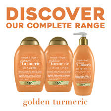 Ogx Strength Length Golden Turmeric Conditioner With Coconut Milk To Soothe Scalp Nourish Hair Ayurveda Sulfate Free Surfactants For Stronger Longer Ha Nourishing Hair Turmeric Herbal Blends