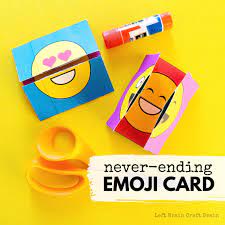 Print the designs on white paper. How To Make A Never Ending Emoji Card Left Brain Craft Brain