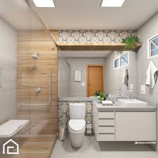Banheiro Adaptado Para Um Casal De Idosos A Composicao De Revestimentos Rusticos Com Elementos Banheiro Pequeno Banheiros Modernos Decoracao Banheiro Pequeno