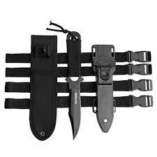 Amazon.com : Dive Knife Scuba Diving Knife with Leg Straps 2 Pairs, Thigh  Knife Holster with 2 Types Sheath, Black Stainless Steel Tactical Knife for  Spearfishing, Snorkeling, Hiking, Outdoor Divers Knives Shears :
