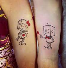 It is just a quirky and awesome idea. Cartoon Love Couple Tattoo Design Meaningful Couple Tattoos Meaningful Tattoos Crayon