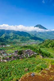 Map of dieng plateau in central java, indonesia. Indonesia Java Overlook Over The Dieng Plateau Stockphoto