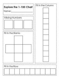 Diy Explore The 1 100 Chart Activity Sheet School Math