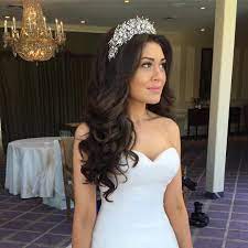 Beautiful Susana Hair Done By Me Makeup By Makeupbyjoel Headpiece By Bridalstylesboutique Wedding Hair Down Quince Hairstyles Wedding Hairstyles With Crown