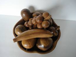 Carved Wooden Fruit Ebay Wooden Fruit Bowl Fruit Carving Monkey Pod Wood